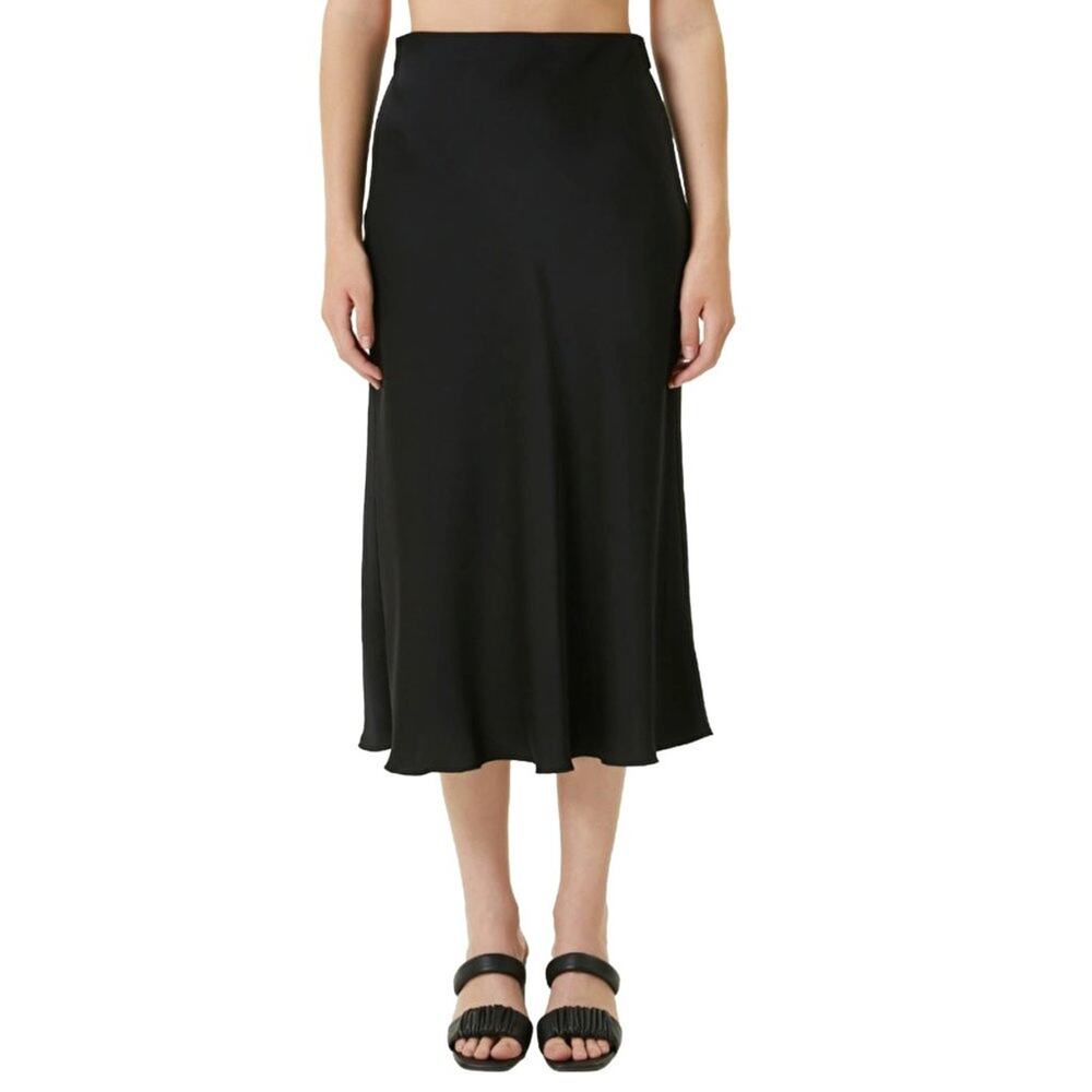 Beymen Club Black Satin Midi Skirt Size 14